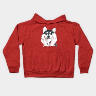 Cute Puppy, Funny Husky, Puppy, Pet, Dogs, Husky Lovers, T-shirts, Bags, Stickers, Cups, Hats, Cases Kids Hoodie